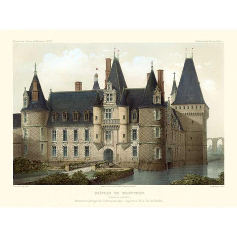 Petite French Chateaux II White Modern Wood Framed Art Print by Petit, Victor