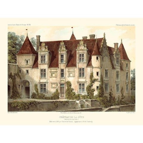 Petite French Chateaux VI White Modern Wood Framed Art Print by Petit, Victor