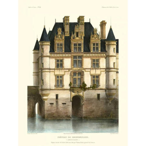 Petite French Chateaux XI White Modern Wood Framed Art Print by Petit, Victor