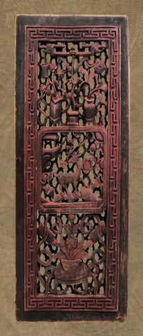 Antique Shoji Screen II White Modern Wood Framed Art Print with Double Matting by Vision Studio