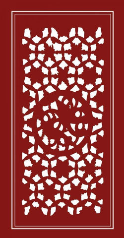 Shoji Screen in Cinnabar II Black Ornate Wood Framed Art Print with Double Matting by Vision Studio