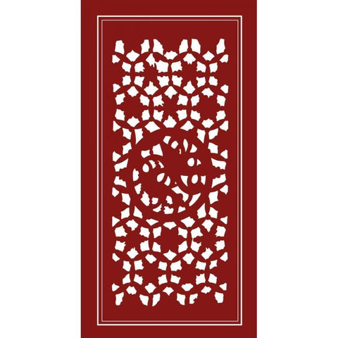 Shoji Screen in Cinnabar II Black Modern Wood Framed Art Print with Double Matting by Vision Studio