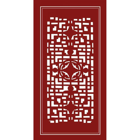 Shoji Screen in Cinnabar IV Black Modern Wood Framed Art Print with Double Matting by Vision Studio