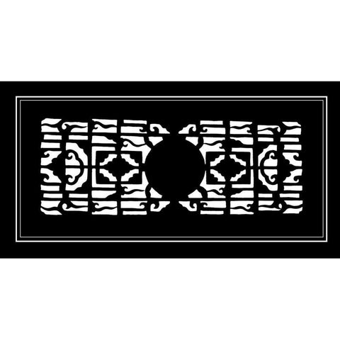 Shoji Screen in Ebony I Black Modern Wood Framed Art Print with Double Matting by Vision Studio