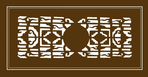 Shoji Screen in Brown I Black Ornate Wood Framed Art Print with Double Matting by Vision Studio