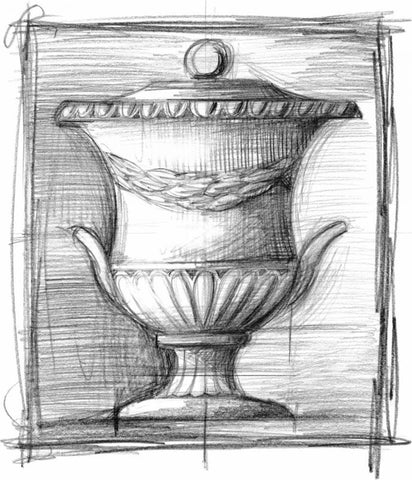 Classical Elements IV Black Ornate Wood Framed Art Print with Double Matting by Harper, Ethan