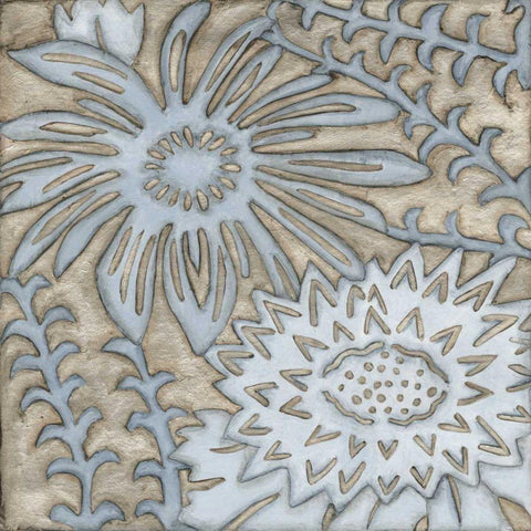 Silver Filigree III Gold Ornate Wood Framed Art Print with Double Matting by Meagher, Megan