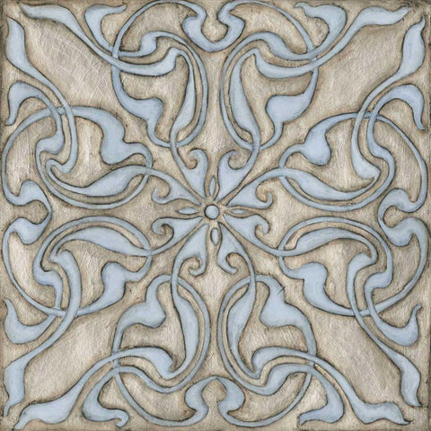 Silver Filigree V Gold Ornate Wood Framed Art Print with Double Matting by Meagher, Megan