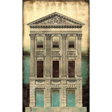 Architectural Illusion I Black Modern Wood Framed Art Print with Double Matting by Vision Studio