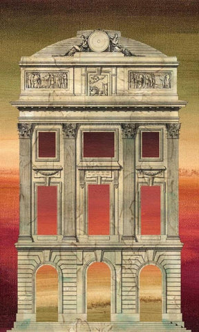 Architectural Illusion IV Black Ornate Wood Framed Art Print with Double Matting by Vision Studio