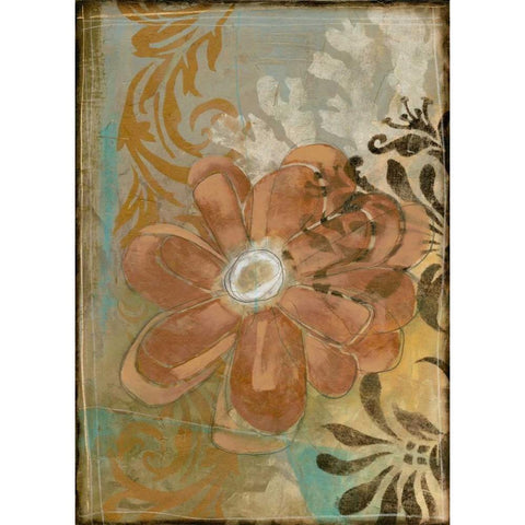 Floral Abstraction I Gold Ornate Wood Framed Art Print with Double Matting by Goldberger, Jennifer