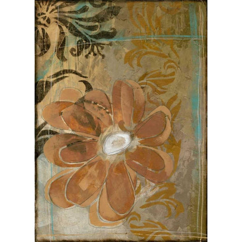 Floral Abstraction II Gold Ornate Wood Framed Art Print with Double Matting by Goldberger, Jennifer