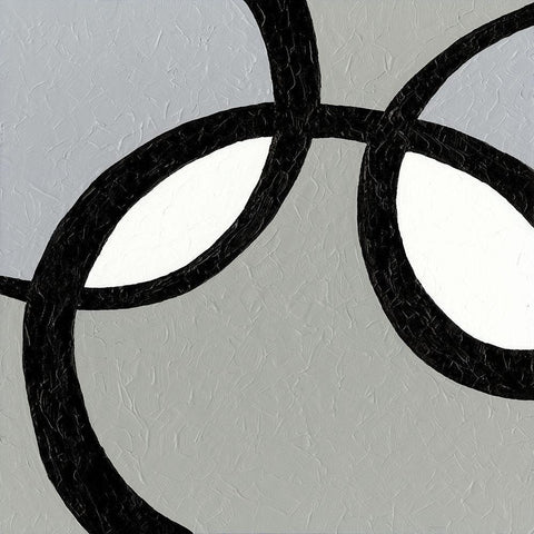 Ellipse IV Black Modern Wood Framed Art Print with Double Matting by Holland, J.