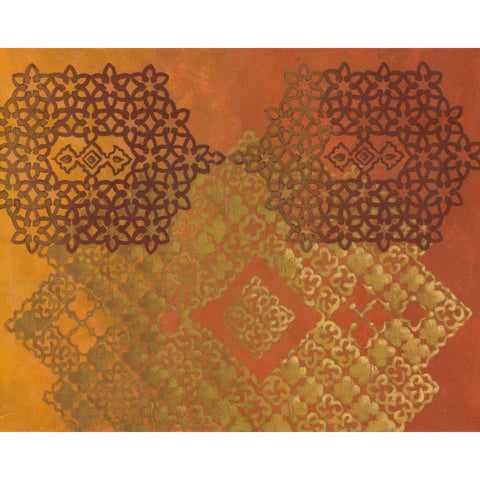 Golden Henna II White Modern Wood Framed Art Print by Zarris, Chariklia