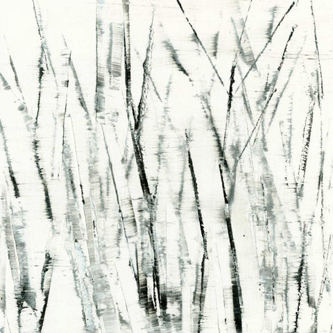 Birches I White Modern Wood Framed Art Print with Double Matting by Gordon, Sharon