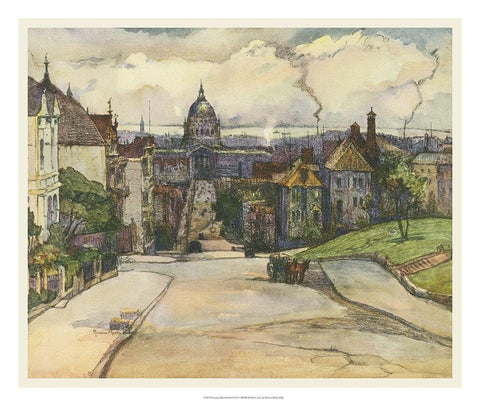 European Sketchbook I Black Ornate Wood Framed Art Print with Double Matting by Abdy, Rowena Meeks