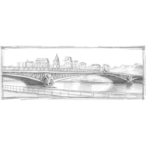 Pont Mirabeau  Black Modern Wood Framed Art Print by Harper, Ethan