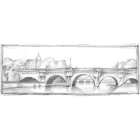 Pont Neuf  Gold Ornate Wood Framed Art Print with Double Matting by Harper, Ethan