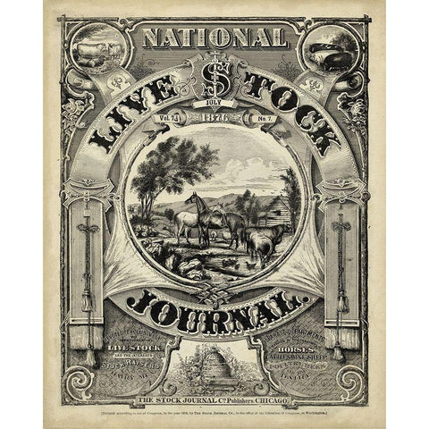 National Livestock Journal Gold Ornate Wood Framed Art Print with Double Matting by Unknown