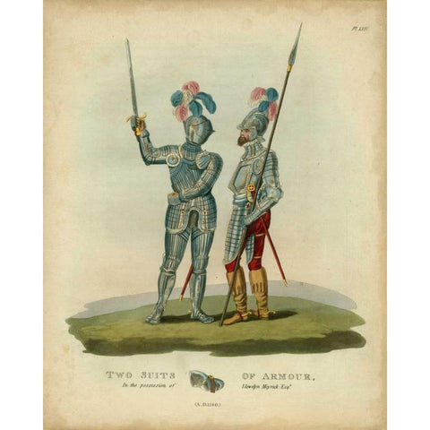 Men in Armour II Gold Ornate Wood Framed Art Print with Double Matting by Meyrick