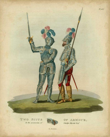 Men in Armour II Black Ornate Wood Framed Art Print with Double Matting by Meyrick