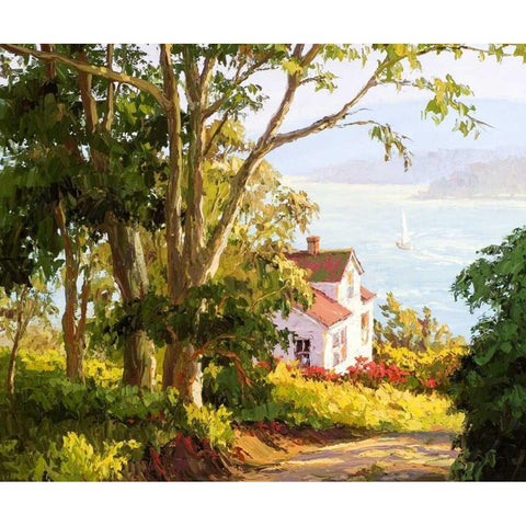 Bayside Digs White Modern Wood Framed Art Print by Dertner, Erin