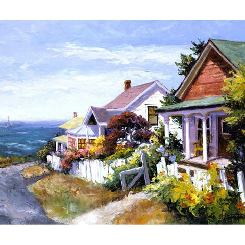 Village Gem White Modern Wood Framed Art Print by Dertner, Erin