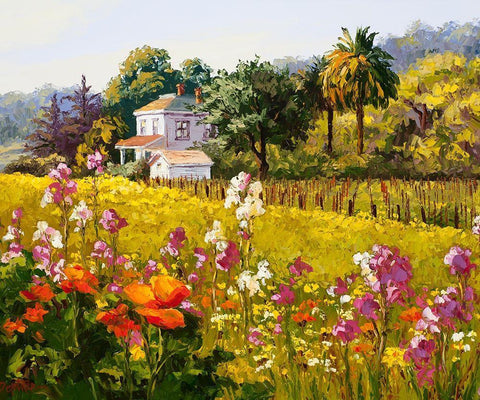 Symphony of Spring White Modern Wood Framed Art Print with Double Matting by Dertner, Erin