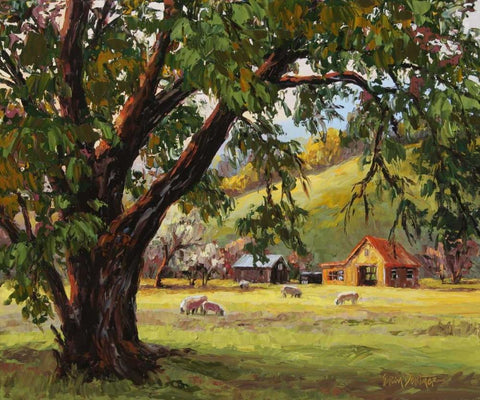 Quiet Meadow White Modern Wood Framed Art Print with Double Matting by Dertner, Erin