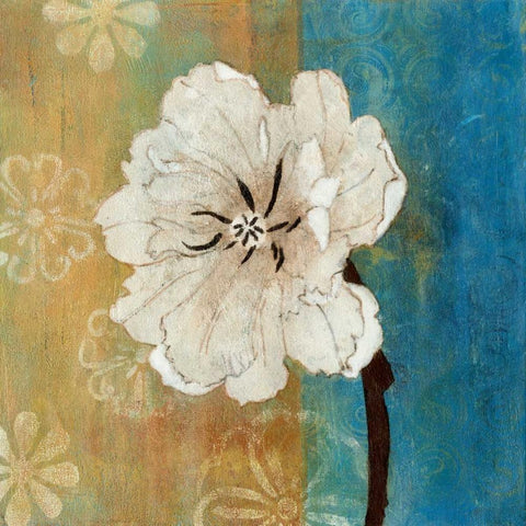 Full Bloom II Black Modern Wood Framed Art Print with Double Matting by Green-Aldridge, W.
