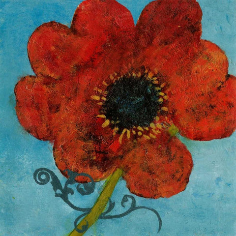 Summer Bloom II Gold Ornate Wood Framed Art Print with Double Matting by Green-Aldridge, W.