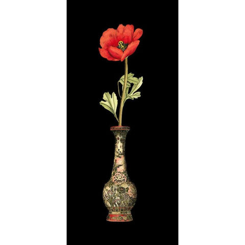 Poppy Magic II Gold Ornate Wood Framed Art Print with Double Matting by Vision Studio