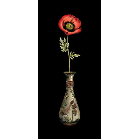 Poppy Magic IV White Modern Wood Framed Art Print by Vision Studio