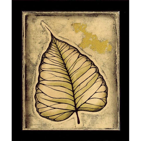 Leaf Panel I Gold Ornate Wood Framed Art Print with Double Matting by Vision Studio