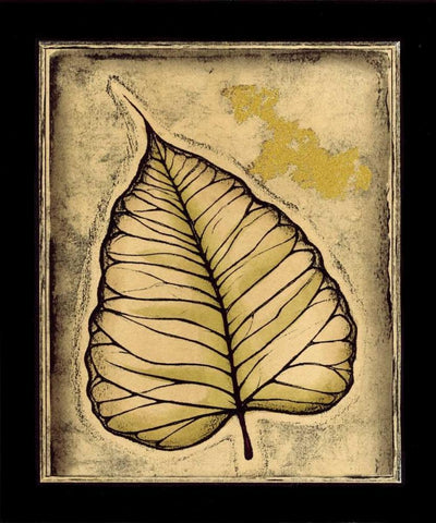 Leaf Panel I White Modern Wood Framed Art Print with Double Matting by Vision Studio