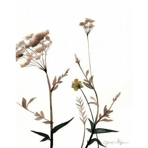 Watermark Wildflowers I Black Modern Wood Framed Art Print by Goldberger, Jennifer