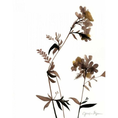 Watermark Wildflowers II White Modern Wood Framed Art Print by Goldberger, Jennifer