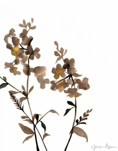 Watermark Wildflowers IV White Modern Wood Framed Art Print with Double Matting by Goldberger, Jennifer