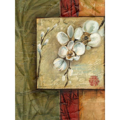 Asian Orchids I Black Modern Wood Framed Art Print with Double Matting by Harper, Ethan