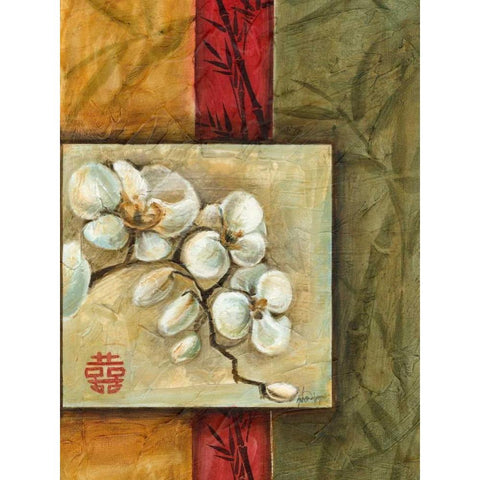 Asian Orchids II Gold Ornate Wood Framed Art Print with Double Matting by Harper, Ethan