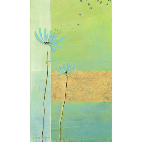 Blue Seedlings I Black Modern Wood Framed Art Print with Double Matting by Vess, June Erica