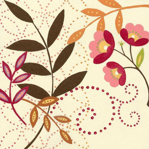 Berry Blossom I Black Modern Wood Framed Art Print by Vision Studio