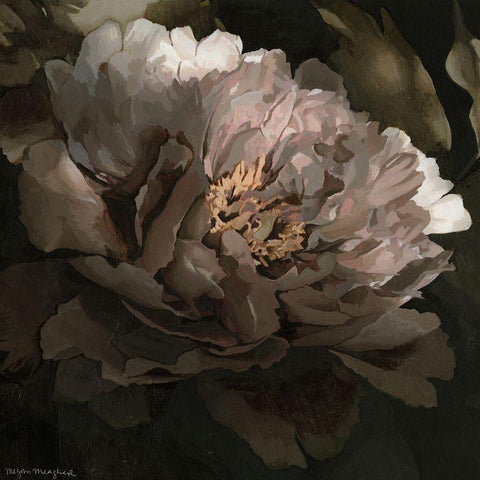 Moonlit Peony I Gold Ornate Wood Framed Art Print with Double Matting by Meagher, Megan