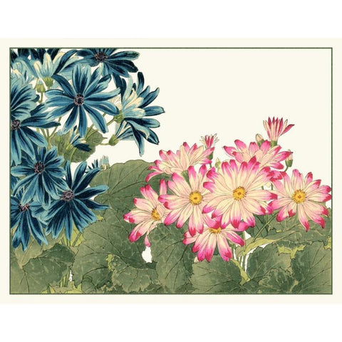 Japanese Flower Garden IV White Modern Wood Framed Art Print by Konan, Tanigami