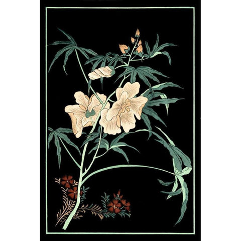 Midnight Floral II White Modern Wood Framed Art Print by Vision Studio