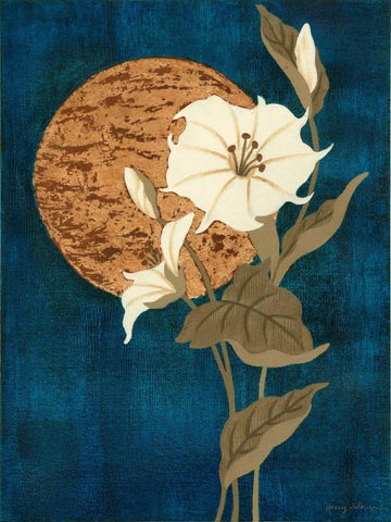 Moonlit Blossoms I White Modern Wood Framed Art Print with Double Matting by Slocum, Nancy