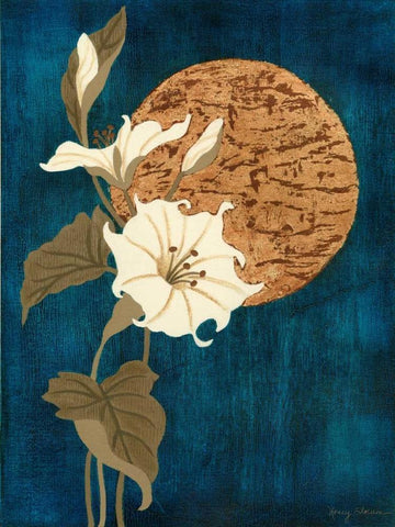 Moonlit Blossoms II White Modern Wood Framed Art Print with Double Matting by Slocum, Nancy