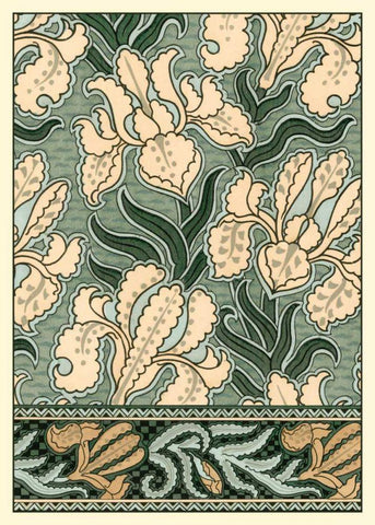 Garden Tapestry II Black Ornate Wood Framed Art Print with Double Matting by Grasset