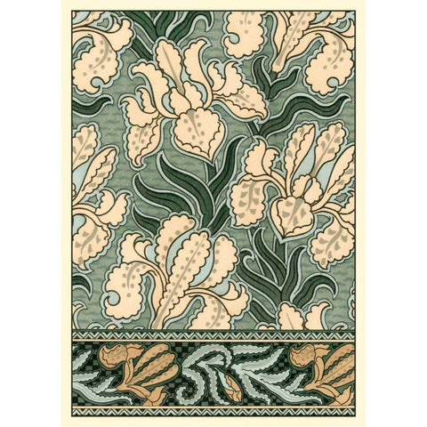 Garden Tapestry II White Modern Wood Framed Art Print by Grasset