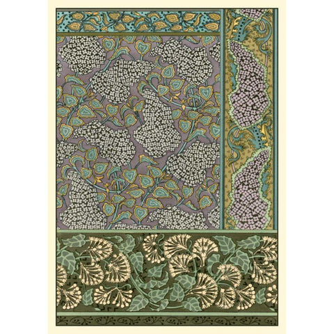 Garden Tapestry III White Modern Wood Framed Art Print by Grasset